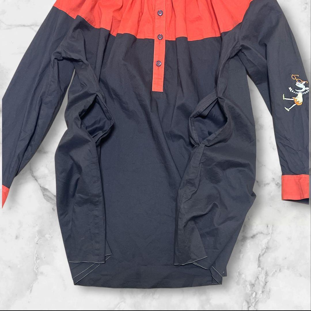 アルベロベロ　犬刺繍　豚さん刺繍　ビーズ装飾 チュニック　シャツ　ブラウス