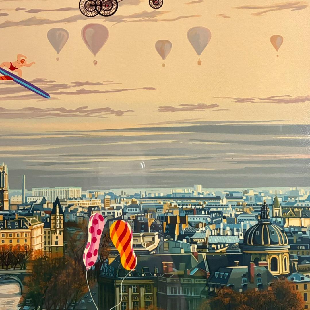 美品 ヒロ・ヤマガタ「そよ風に乗って」シルクスクリーン 大作 直筆サイン保証書有