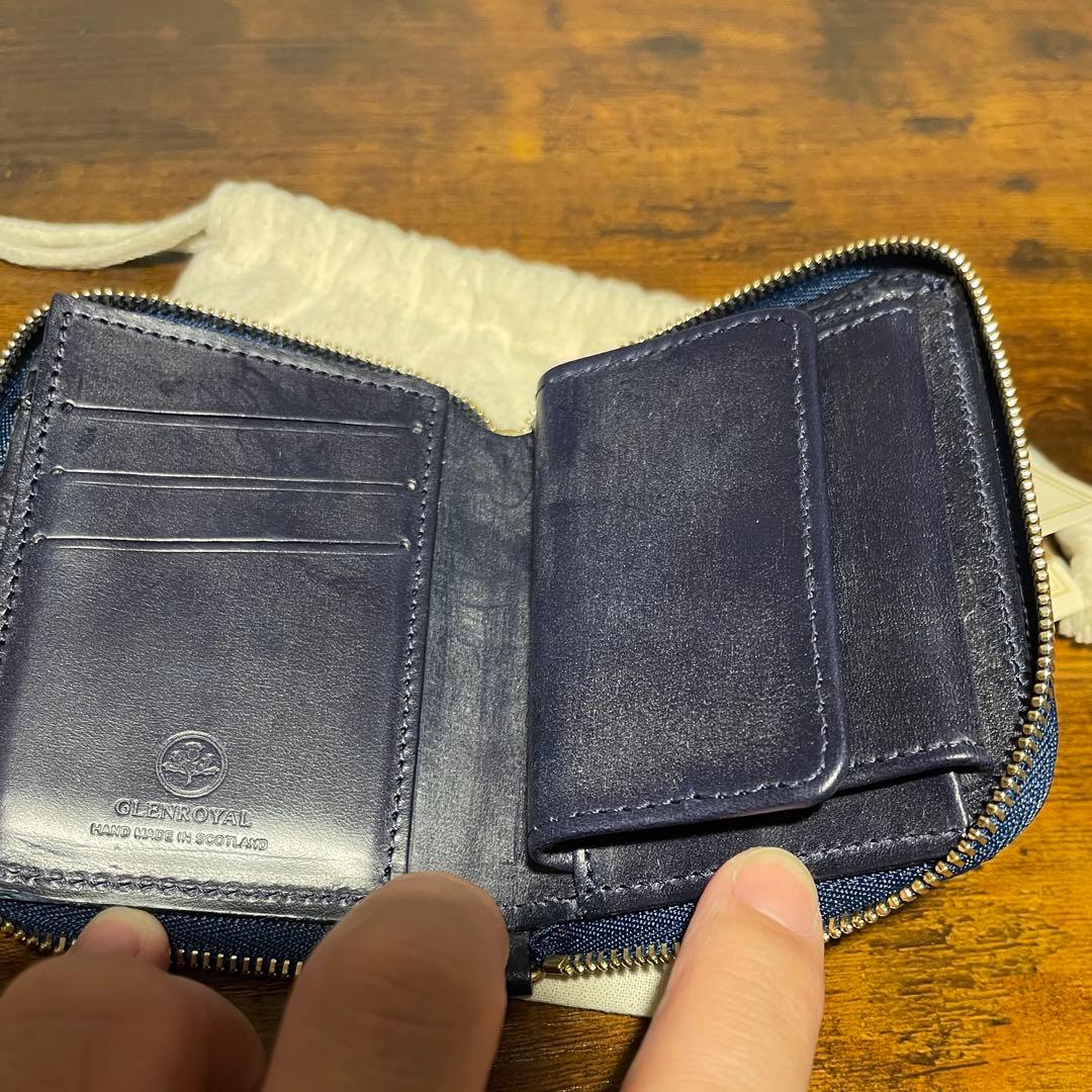 本日まで限定値下げ！【未使用 保証書有り】グレンロイヤル　二折りジップウォレット