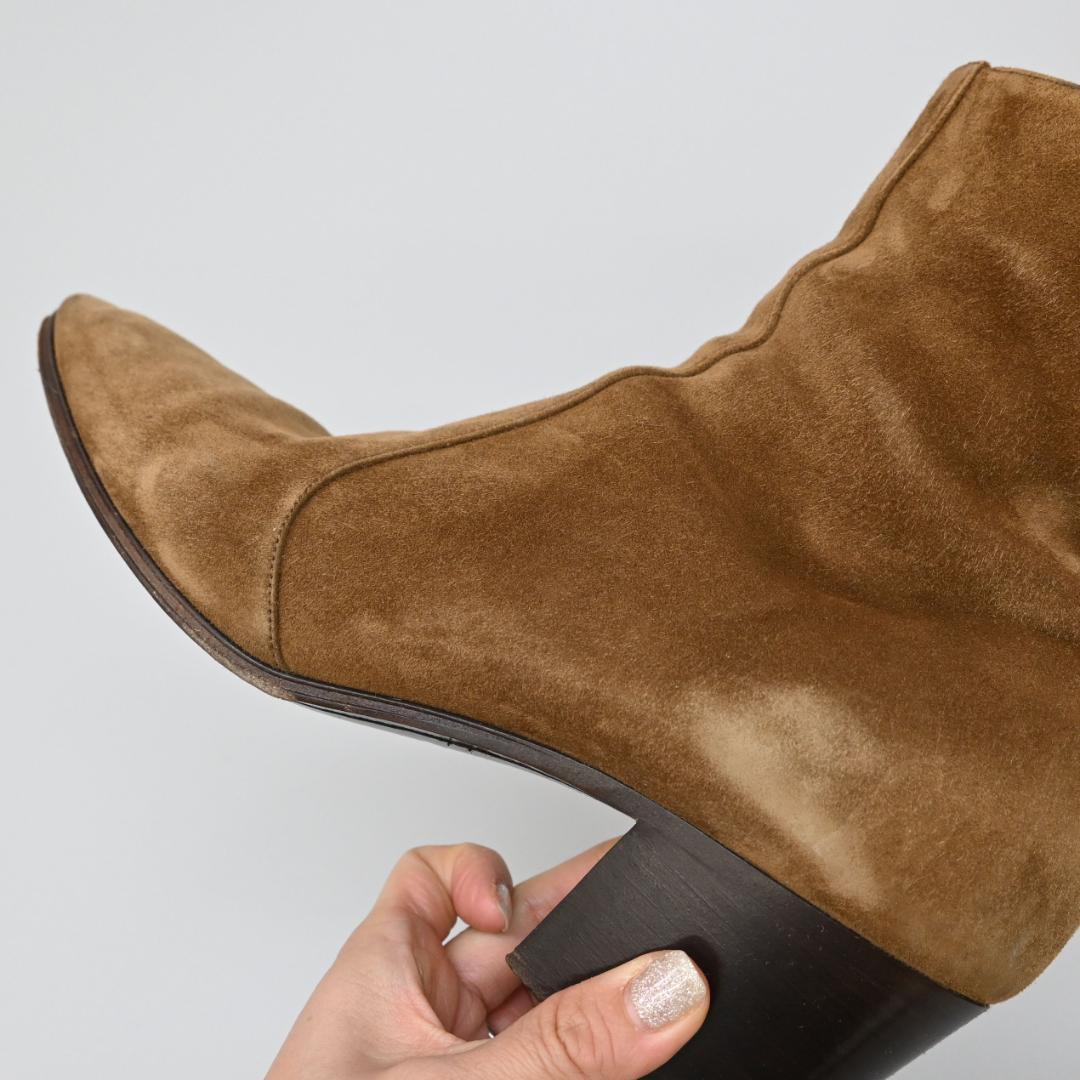 ■ 48196★年 サンローランパリ サイドジップヒールブーツ スエード*