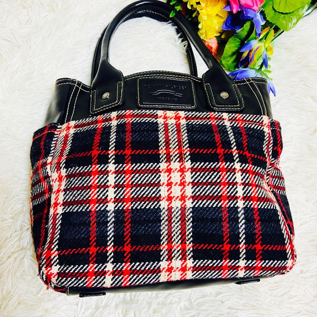  ✨トミーヒルフィガー✨ツイード✨トートバッグ✨肩がけ