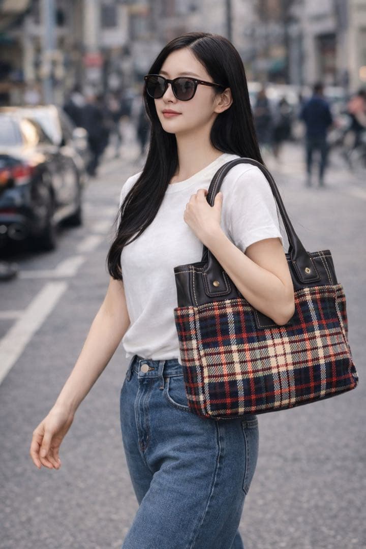  ✨トミーヒルフィガー✨ツイード✨トートバッグ✨肩がけ