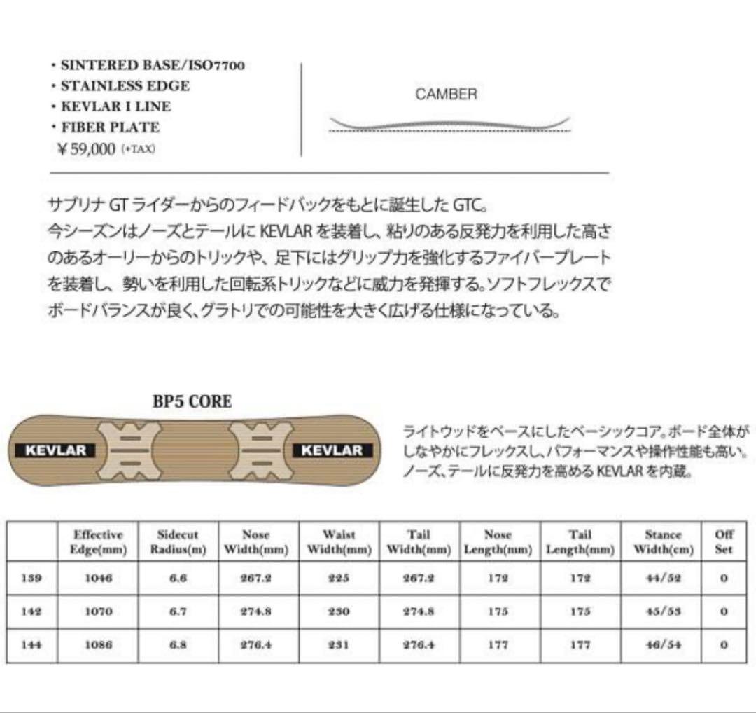 SABRINA スノーボード 142cm KEVLARコア