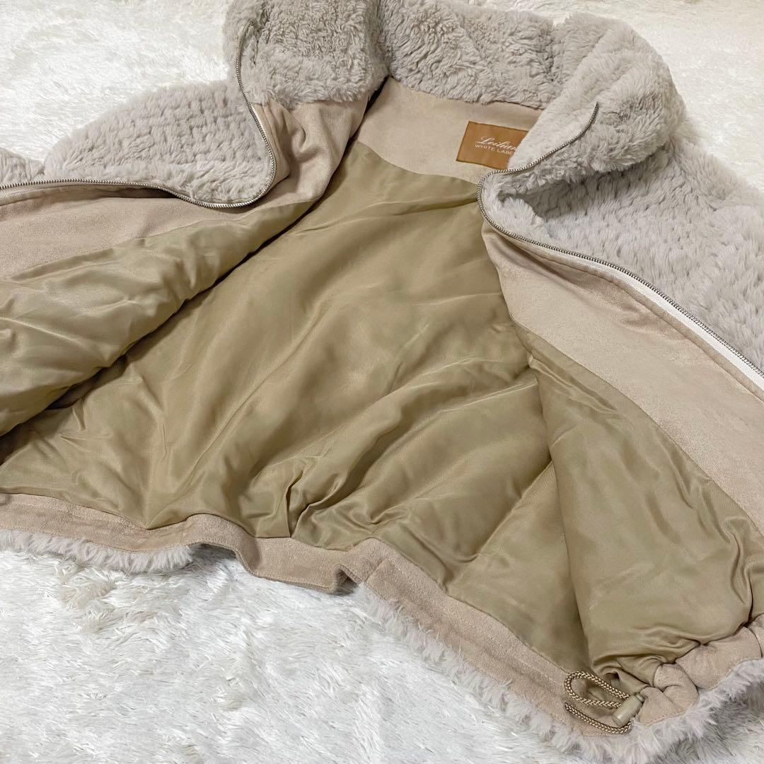 Leilian レリアン フェイクファー フーデッド ショートコート 日本製