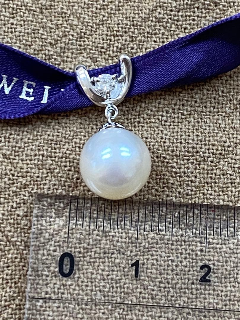 あこや真珠ptダイヤ ネックレス トップ 難あり