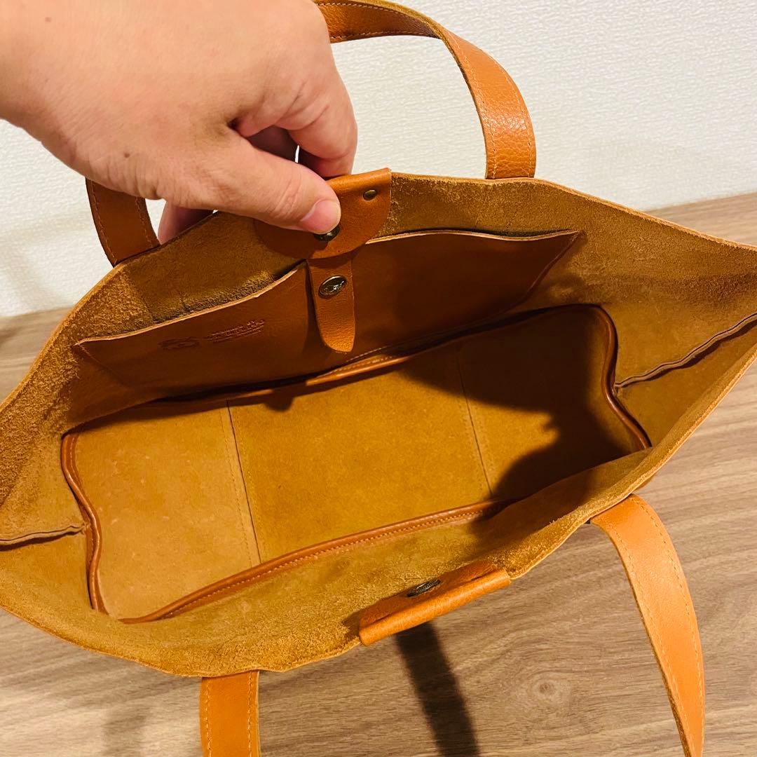 【極美品】イルビゾンテ トートバッグ レザー 型押しロゴ キャメル ハンドバッグ