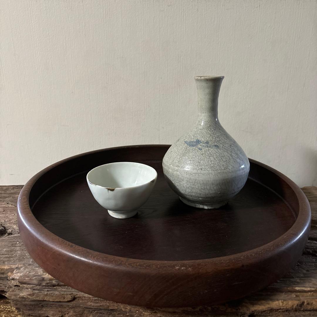 李朝盃　白磁　堅手　ぐい呑み　骨董　アンティーク.古美術.骨董.酒器.韓国骨董.