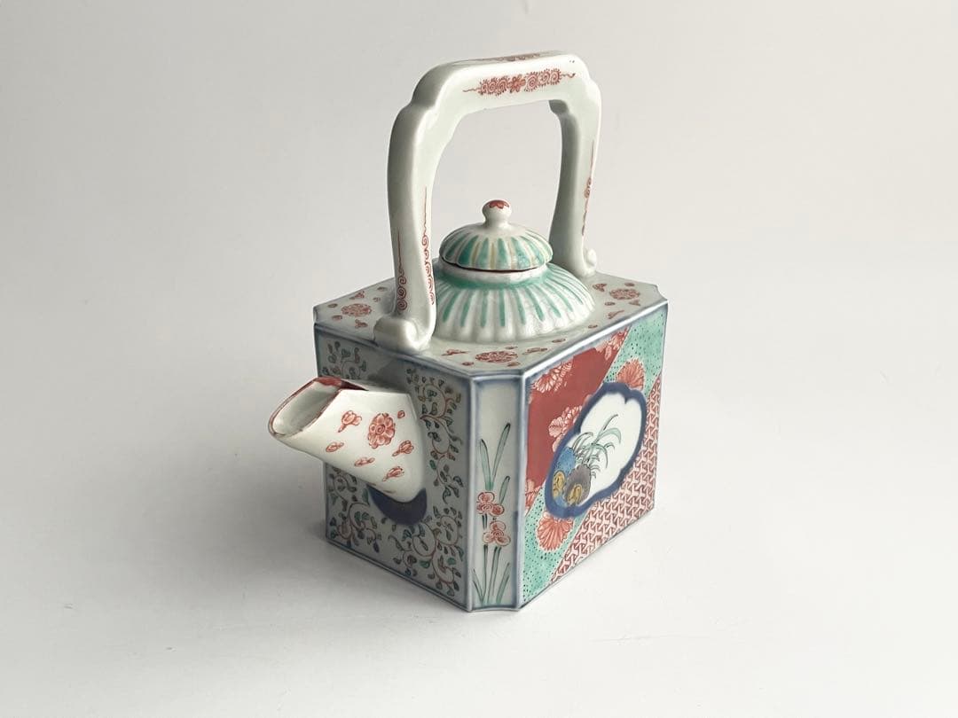 骨董　アンティーク　古伊万里　色絵　窓絵花散らし文様　汁次　すまし注　水注　銚子