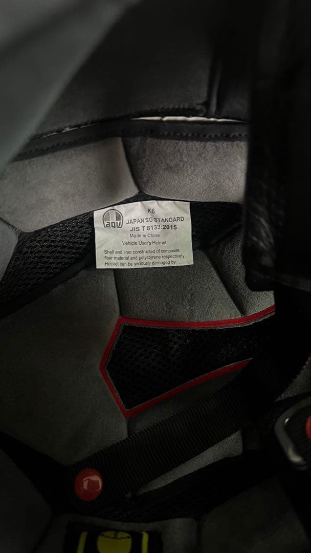AGV K6 ナルドグレー　アジアンフィットMサイズ　純正ミラーシールド