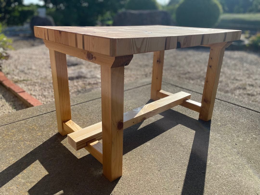 杉の丸太ローテーブル サイドテーブル 花台