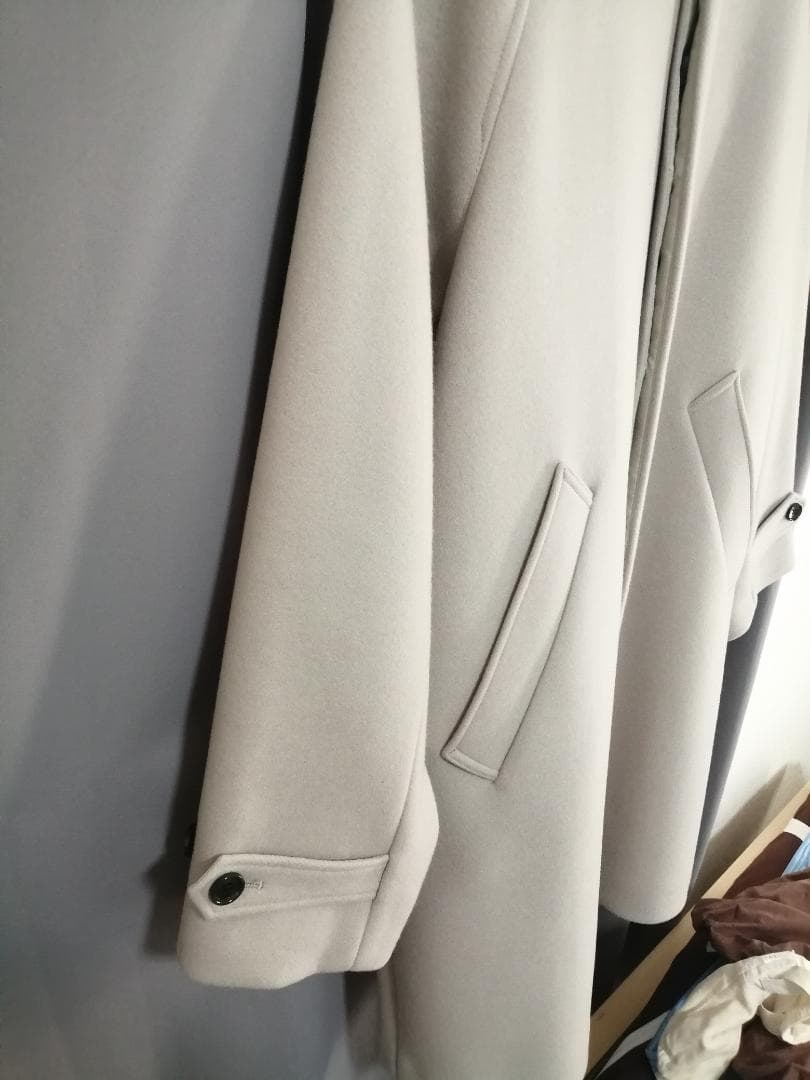 スーパー140’sウールメルトンオーバーサイズステンカラーコート