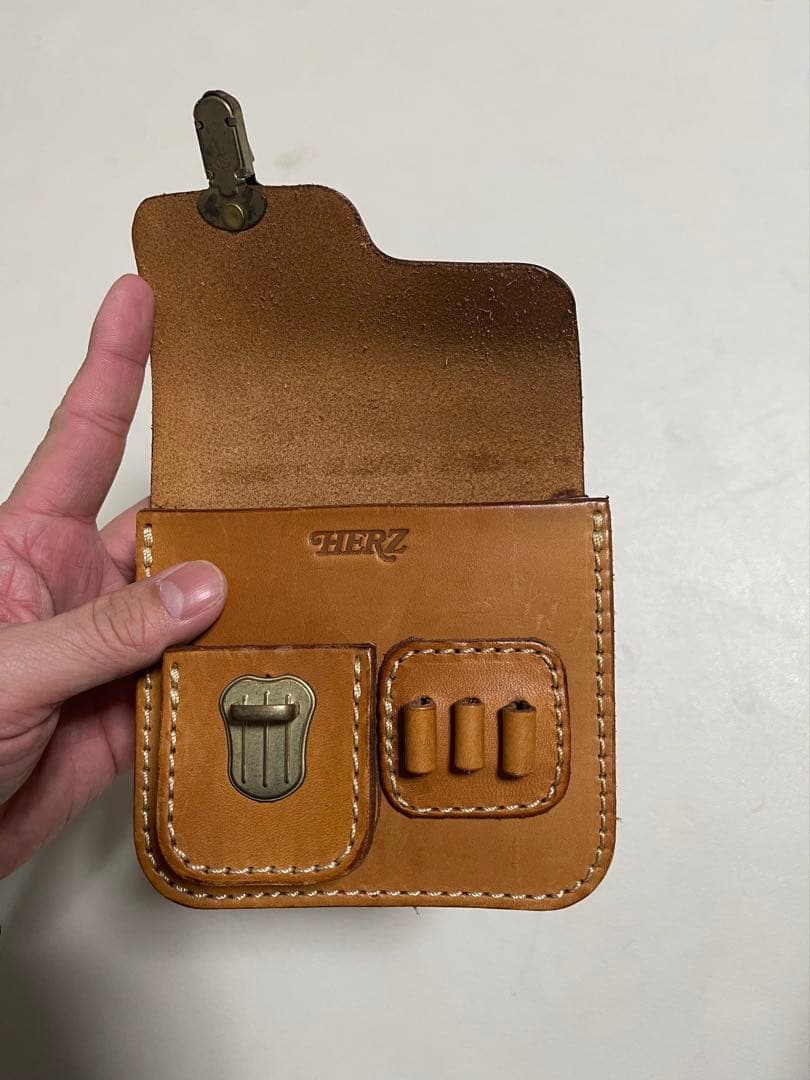 herz ヘルツ ゴルフポーチ ラウンドポーチ レザー ポーチ　本革