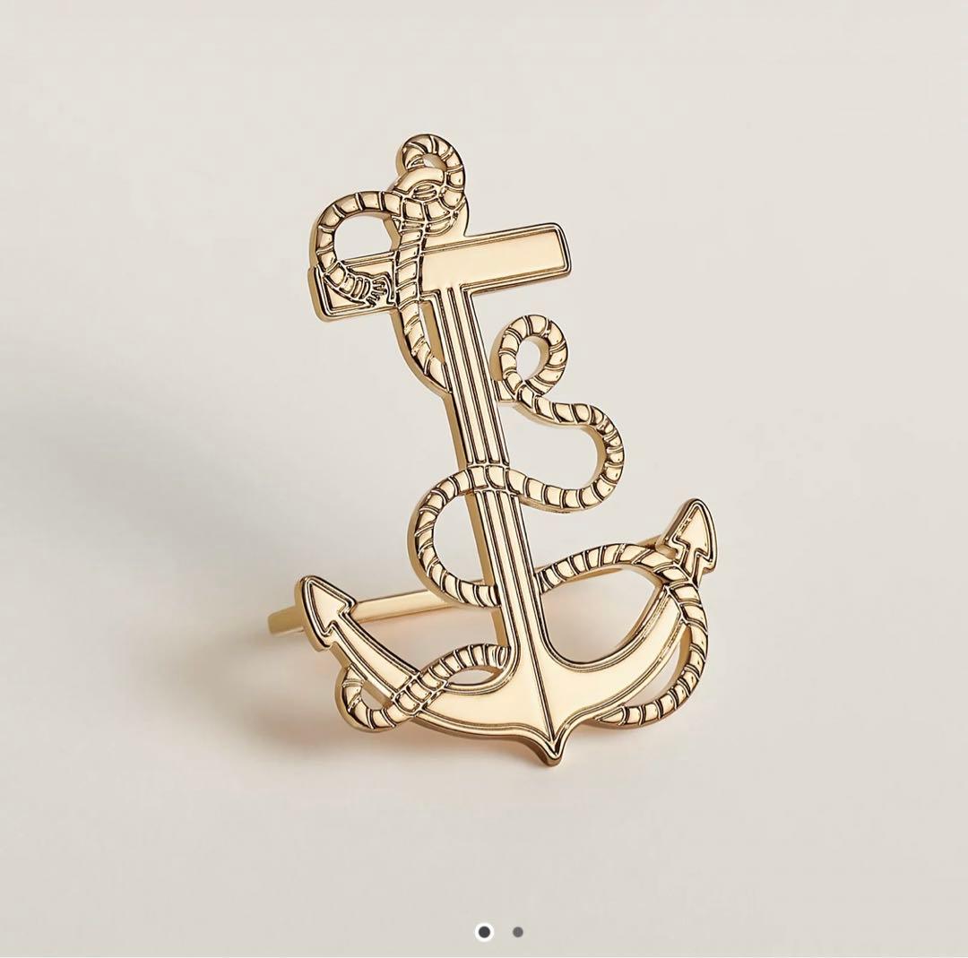 エルメス　スカーフリング　Ancre Marine scarf 70 ring