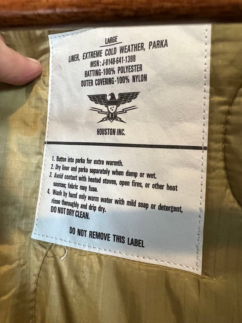 HOUSTON M-65 中綿ライナー付き Lサイズ