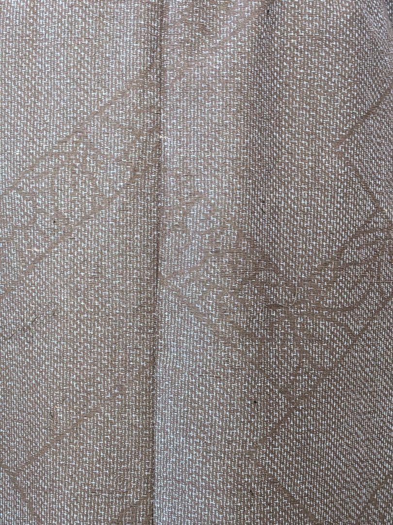 A259結城紬リメイクふんわり2way袖Aラインワンピース★ リボン・ブローチ