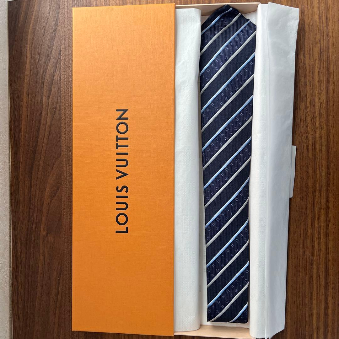 LOUIS VUITTON ネクタイ ネイビー ストライプ