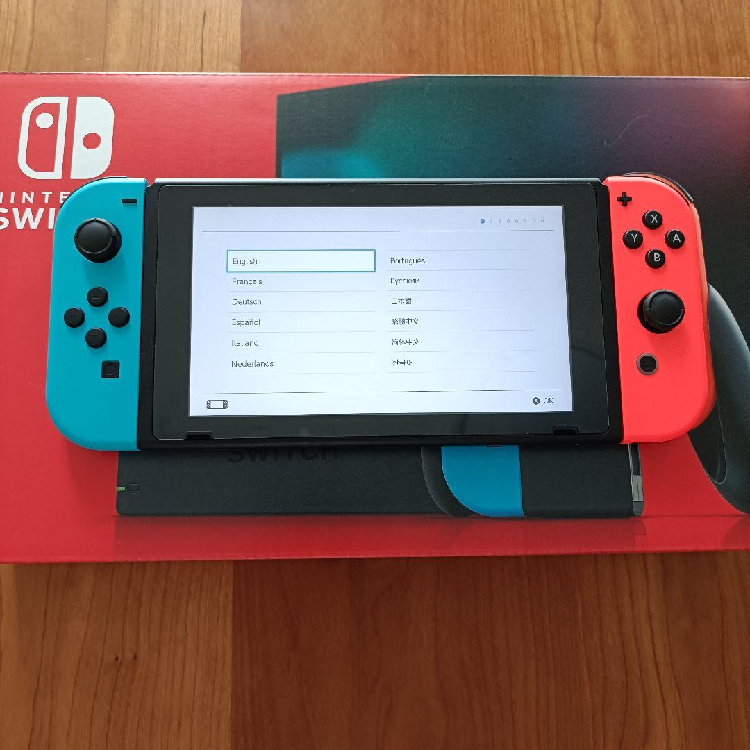 Nintendo Switch本体 青/赤Joy-Con SDカード付！