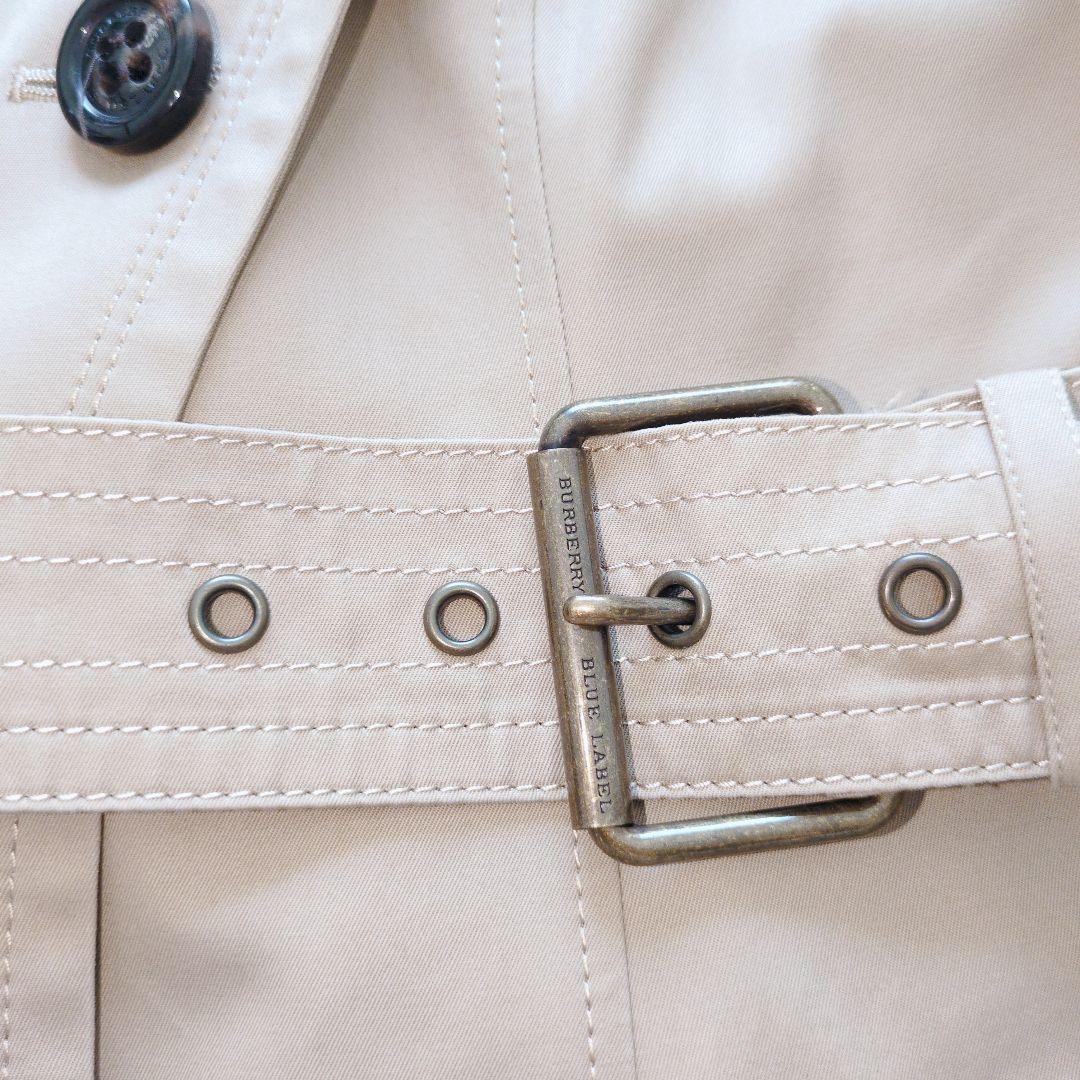 バーバリーブルーレーベル　トレンチコート　ノバチェック　シングル　ベージュ