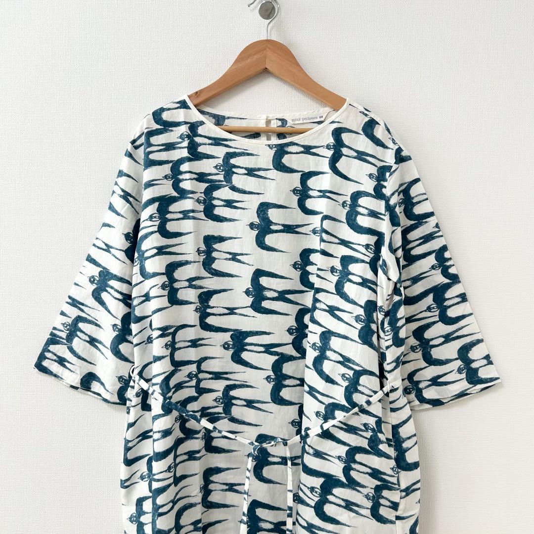 美品✨ミナペルホネン hello swallow ワンピース　鳥柄　38