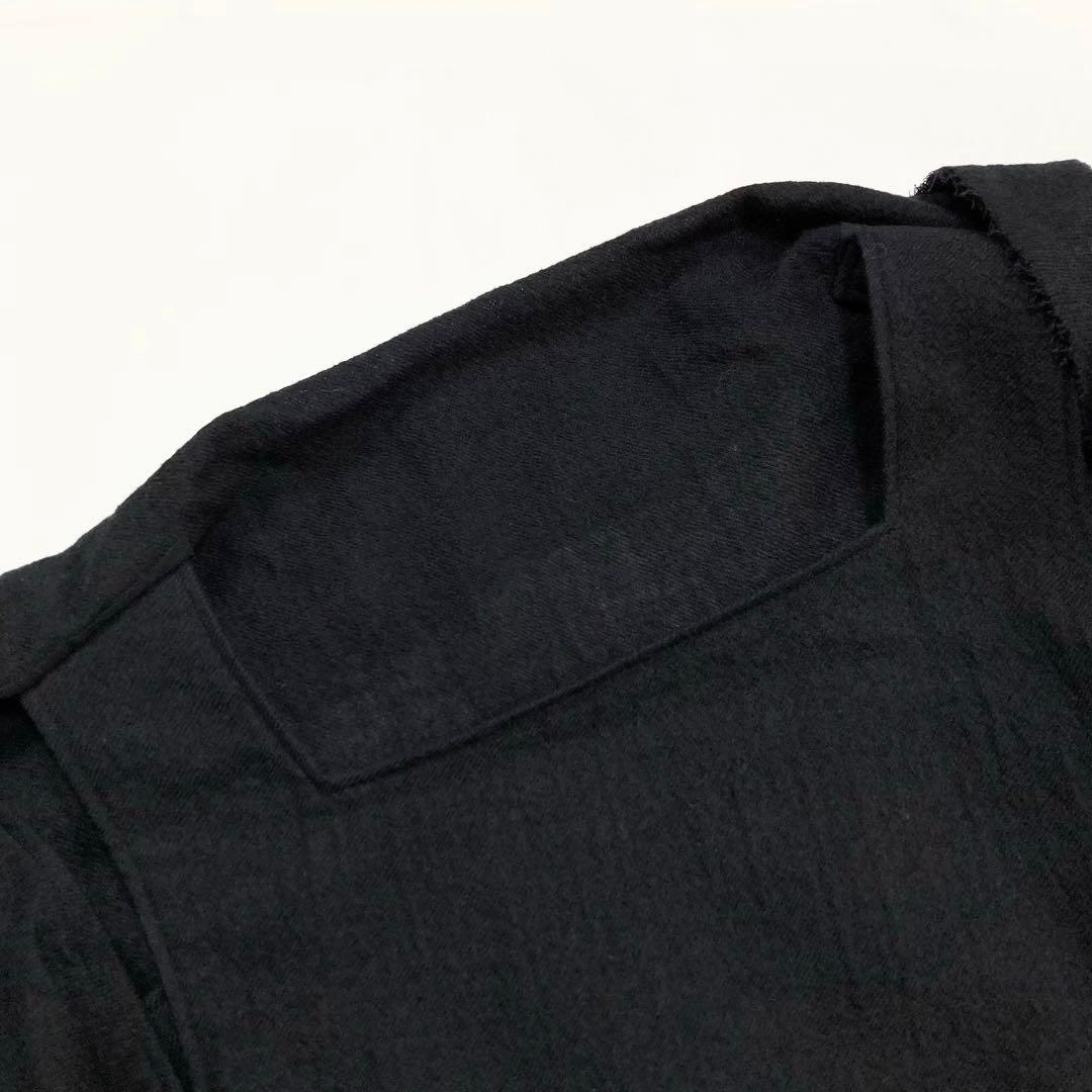 LIMI feu 24AW ウールサージ ドレープ ドレス 黒3