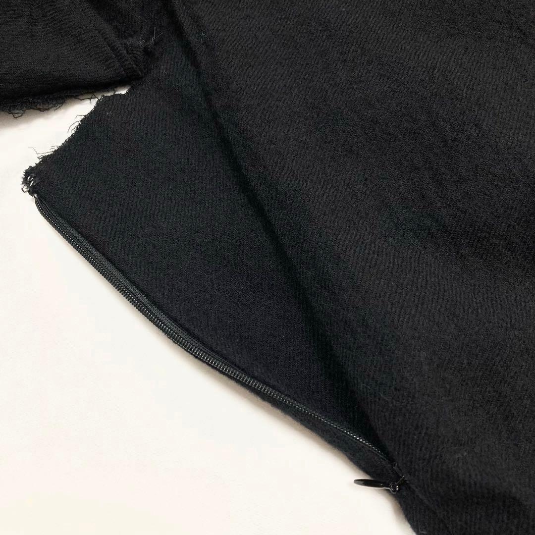 LIMI feu 24AW ウールサージ ドレープ ドレス 黒3