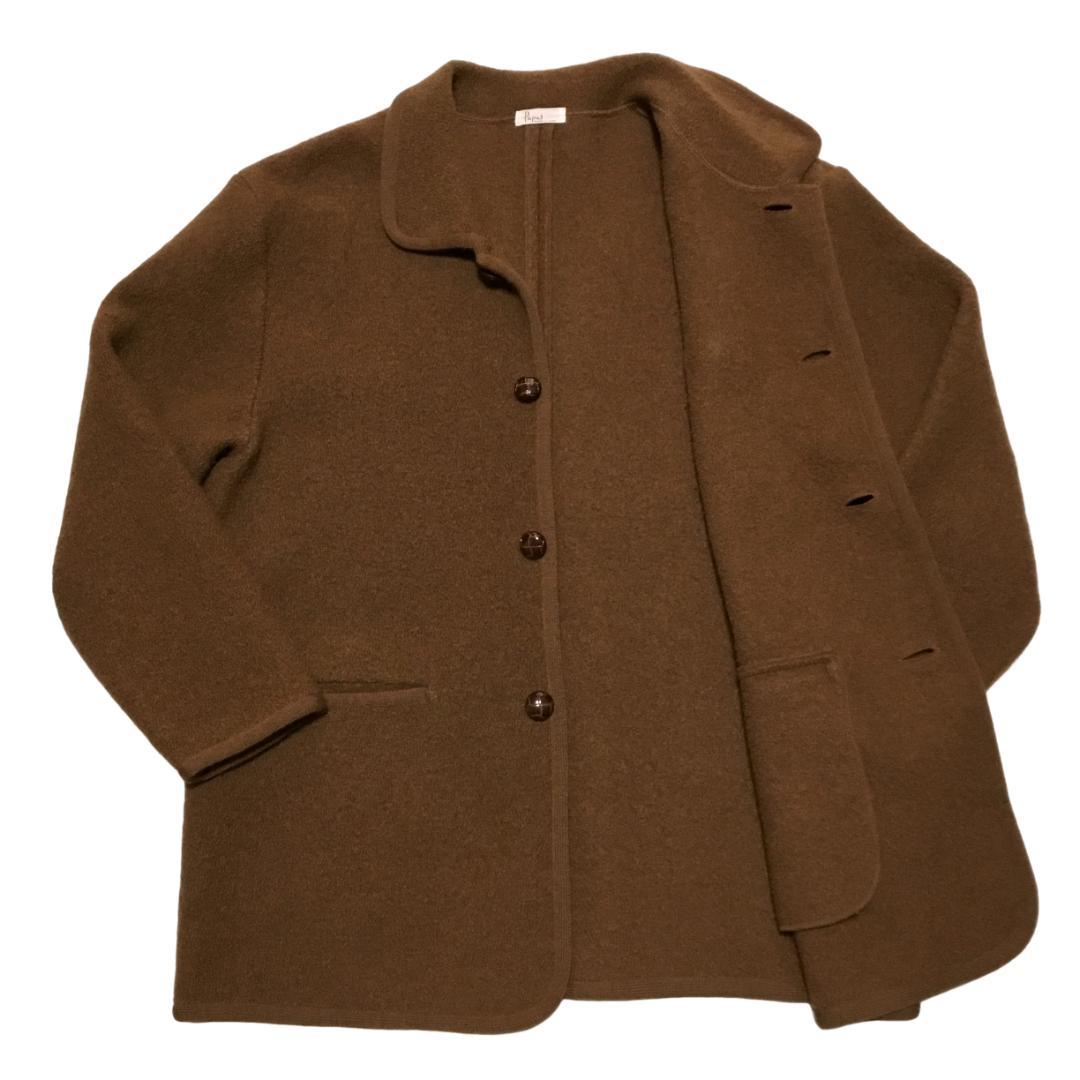 Papas パパス ボイルドウール カバーオールジャケット ブラウン