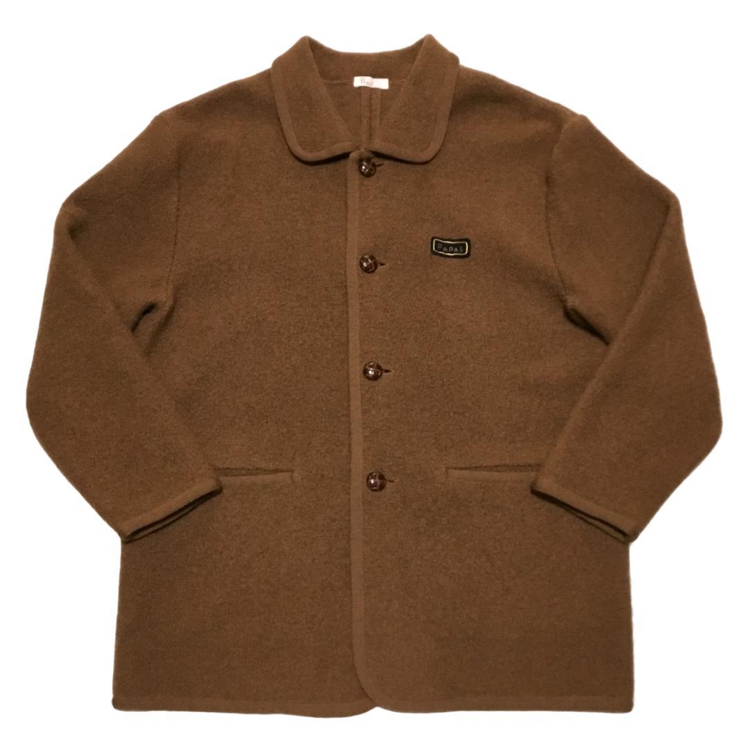 Papas パパス ボイルドウール カバーオールジャケット ブラウン