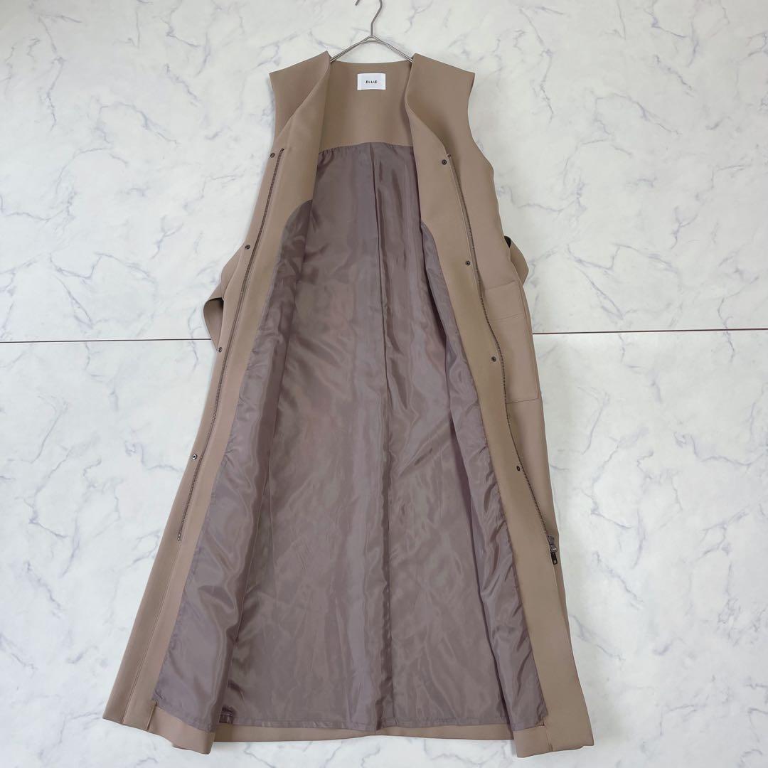 【未使用級】ELLIE エリー ロング ジレ ワンピース ベージュウエストベルト