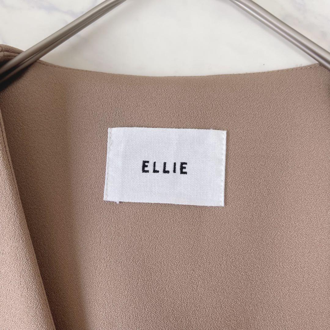 【未使用級】ELLIE エリー ロング ジレ ワンピース ベージュウエストベルト