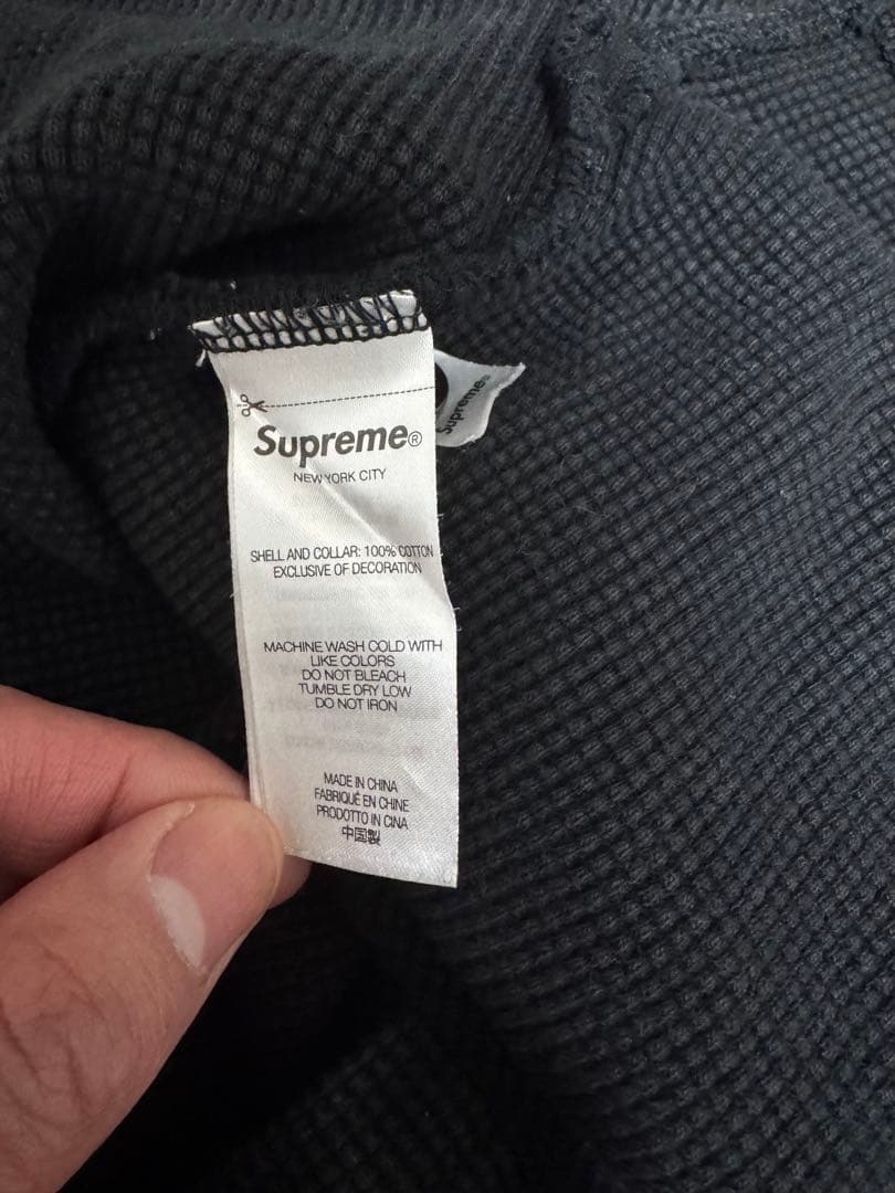 supreme サーマルポロ　Lサイズ　ブラック　23fw