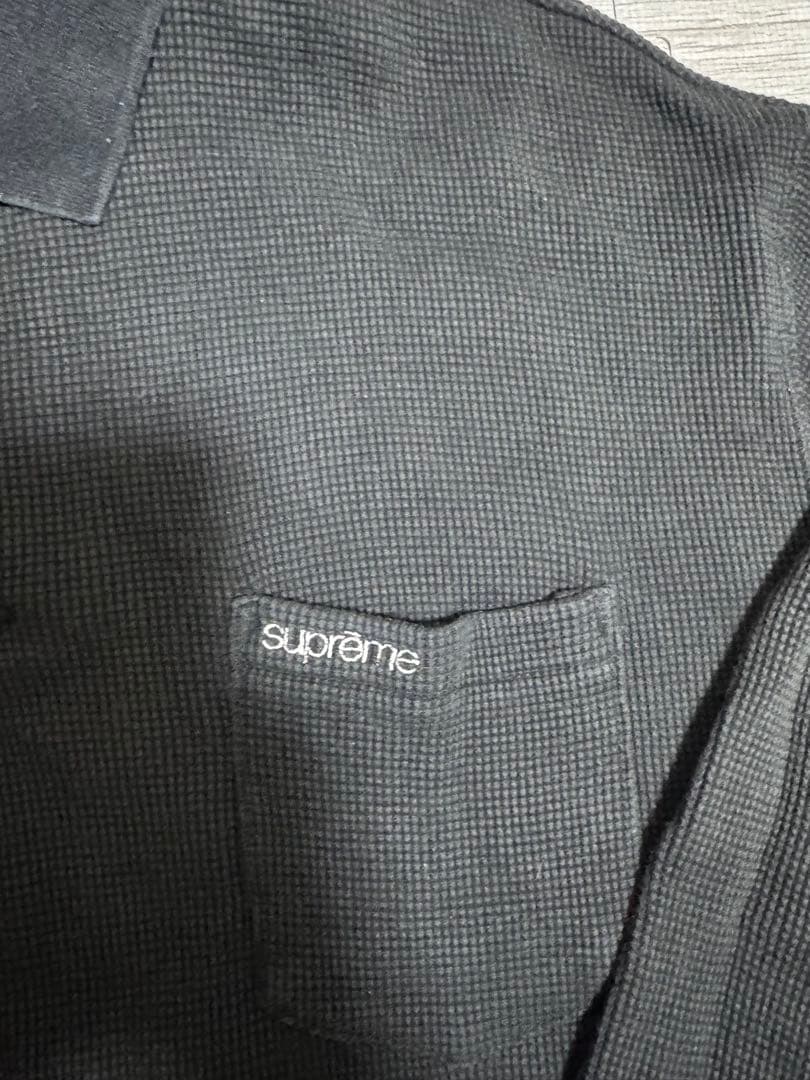 supreme サーマルポロ　Lサイズ　ブラック　23fw