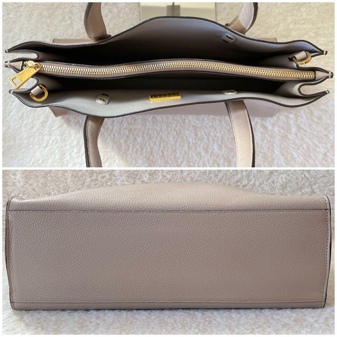 FURLA トートバッグ 2way ショルダーバッグ 肩掛け ベージュ系