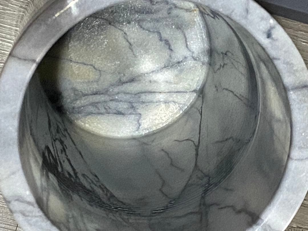 美品 大理石 傘立て 白/グレー マーブル柄 玄関装飾 アンブレラスタンド