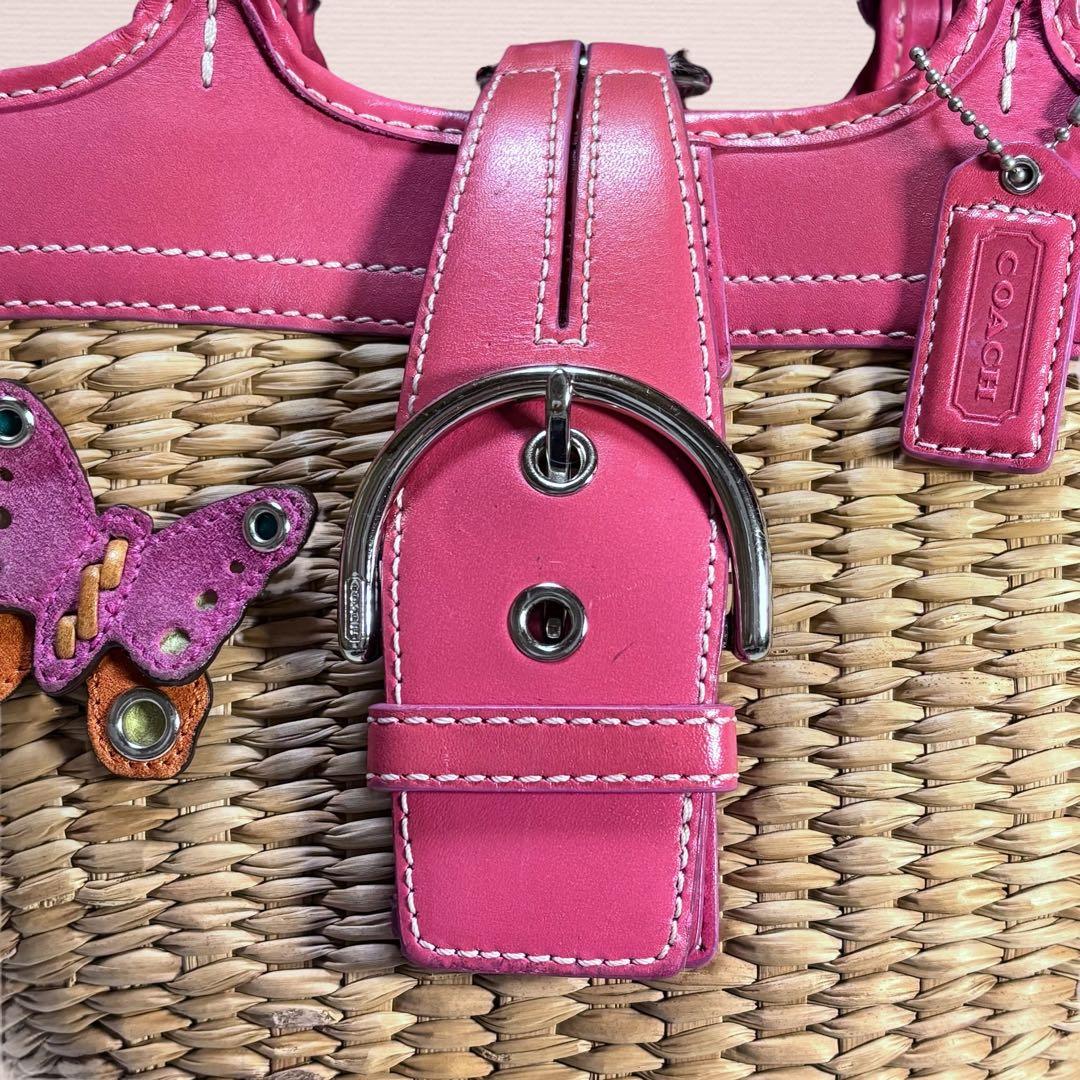 ✨美品✨ COACH カゴバッグ バタフライストロー 肩掛け 可愛い