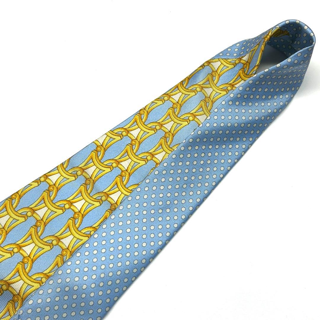【新品タグ付き✨】ヴェルサーチ ネクタイ ライトブルー バロック柄 メドゥーサ