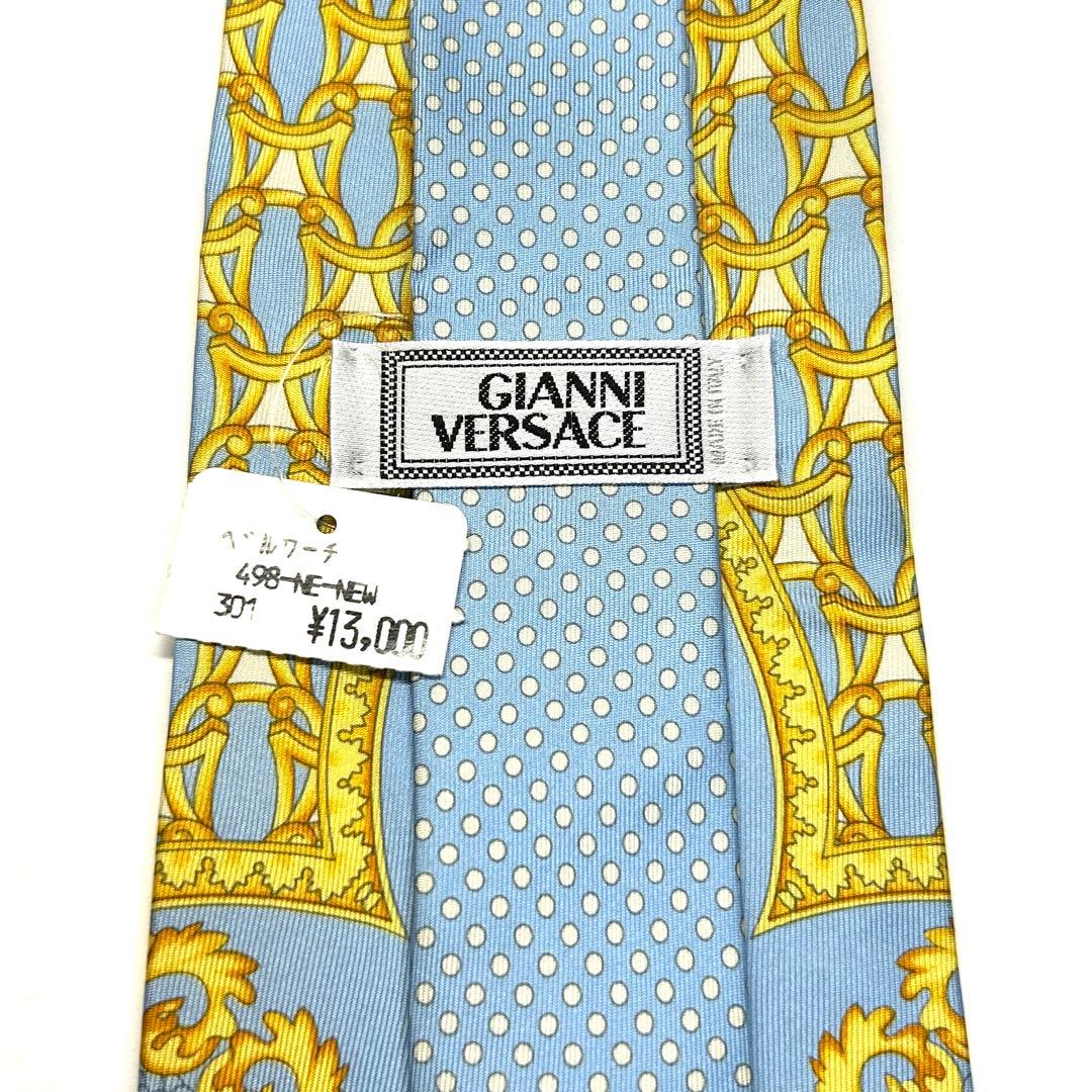 【新品タグ付き✨】ヴェルサーチ ネクタイ ライトブルー バロック柄 メドゥーサ