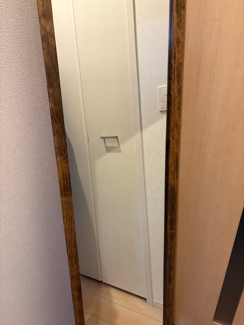 【職人手作り】ヨーロッパブナ製天然木フレーム　スタンドミラー　アンティーク　姿見