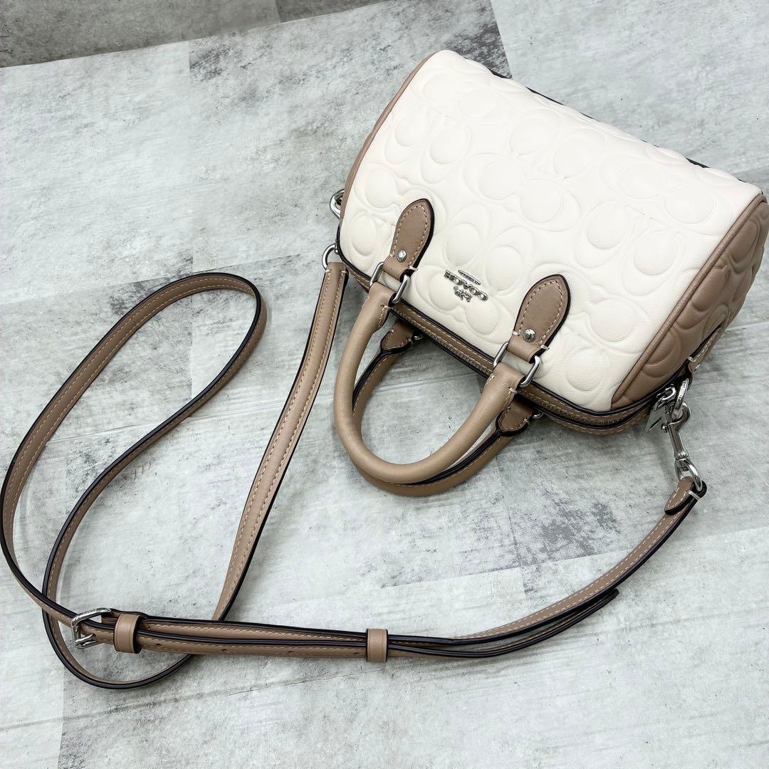 極美品✨コーチ　 ミニローアン　クロスボディバッグ　2way シグネチャーレザー