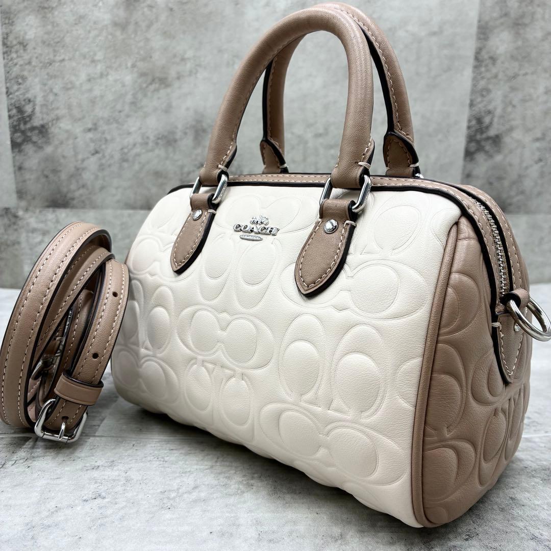 極美品✨コーチ　 ミニローアン　クロスボディバッグ　2way シグネチャーレザー