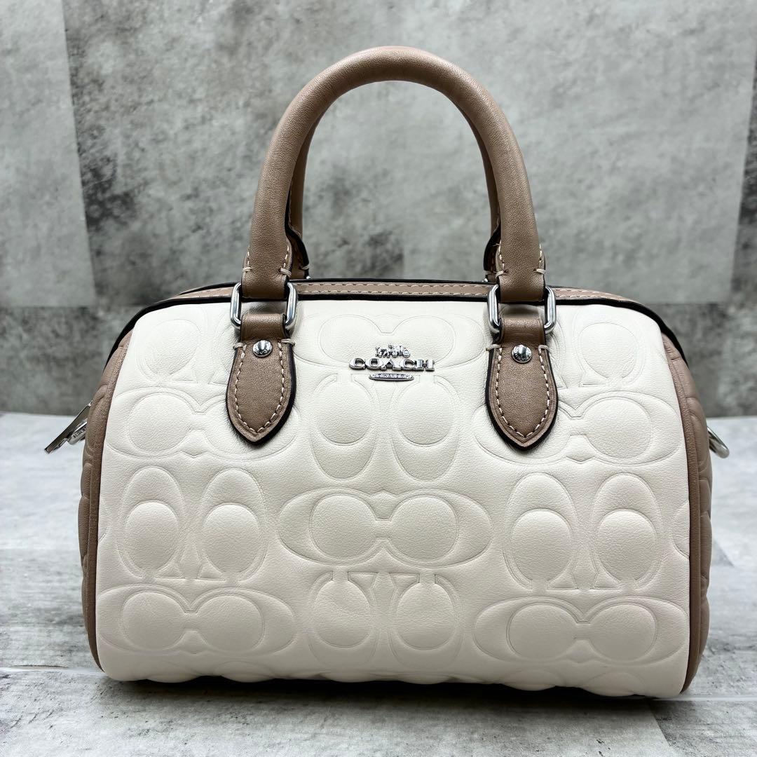 極美品✨コーチ　 ミニローアン　クロスボディバッグ　2way シグネチャーレザー