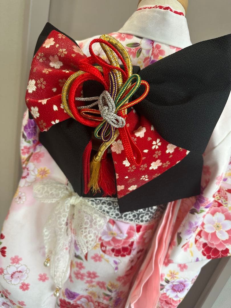 白　七五三　7歳　着物　フルセット　日本製