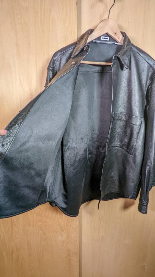 H BEAUTY & YOUTH ディア スキン 鹿革 レザー ジャケット