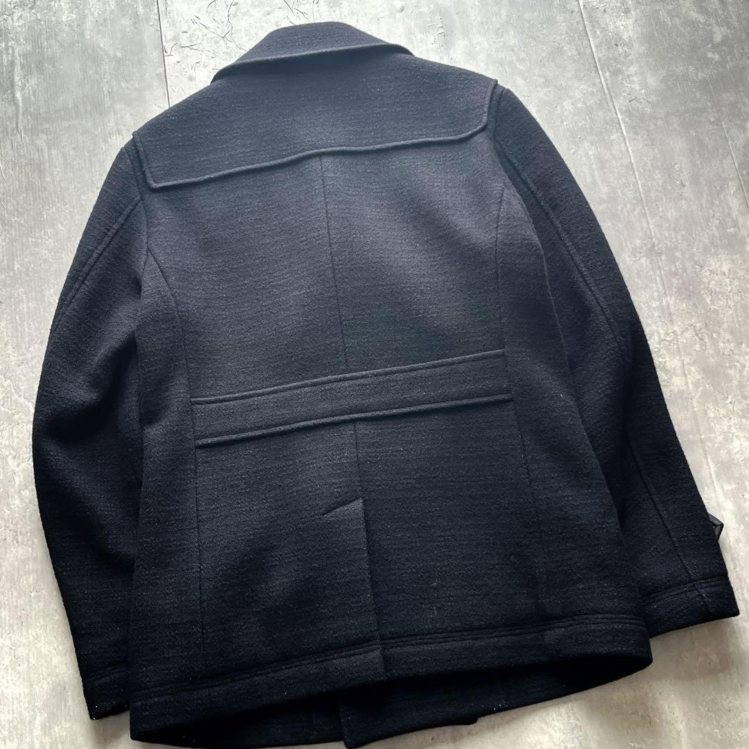 美品　Lサイズ　バーバリーブラックレーベル シャドーチェック ピーコート　羊毛