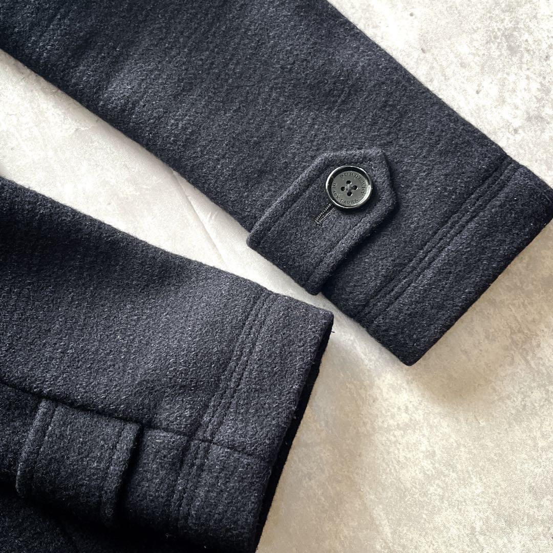 美品　Lサイズ　バーバリーブラックレーベル シャドーチェック ピーコート　羊毛