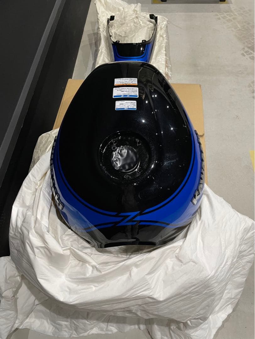 Kawasaki バイクタンク 青/黒