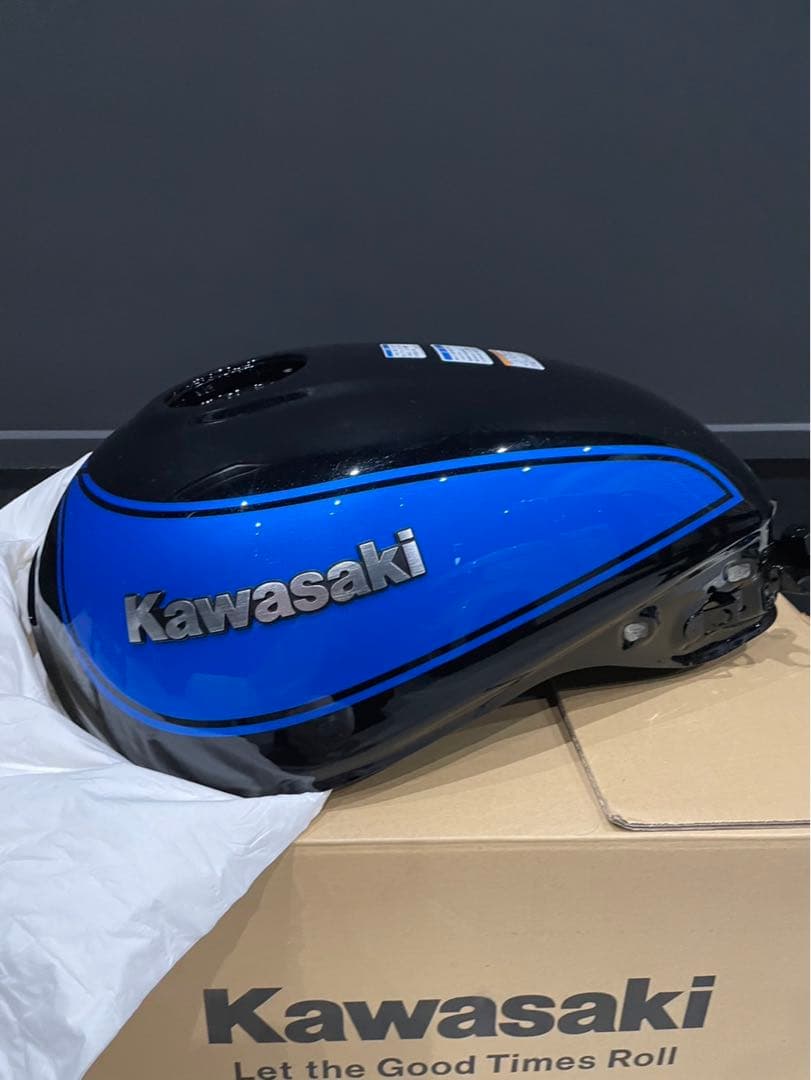 Kawasaki バイクタンク 青/黒