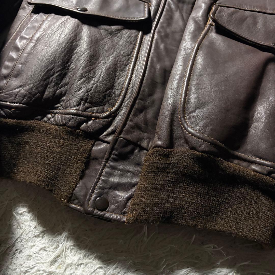 【米国製】schott フライトジャケット　 G-1 襟ボア　ブラウン　38