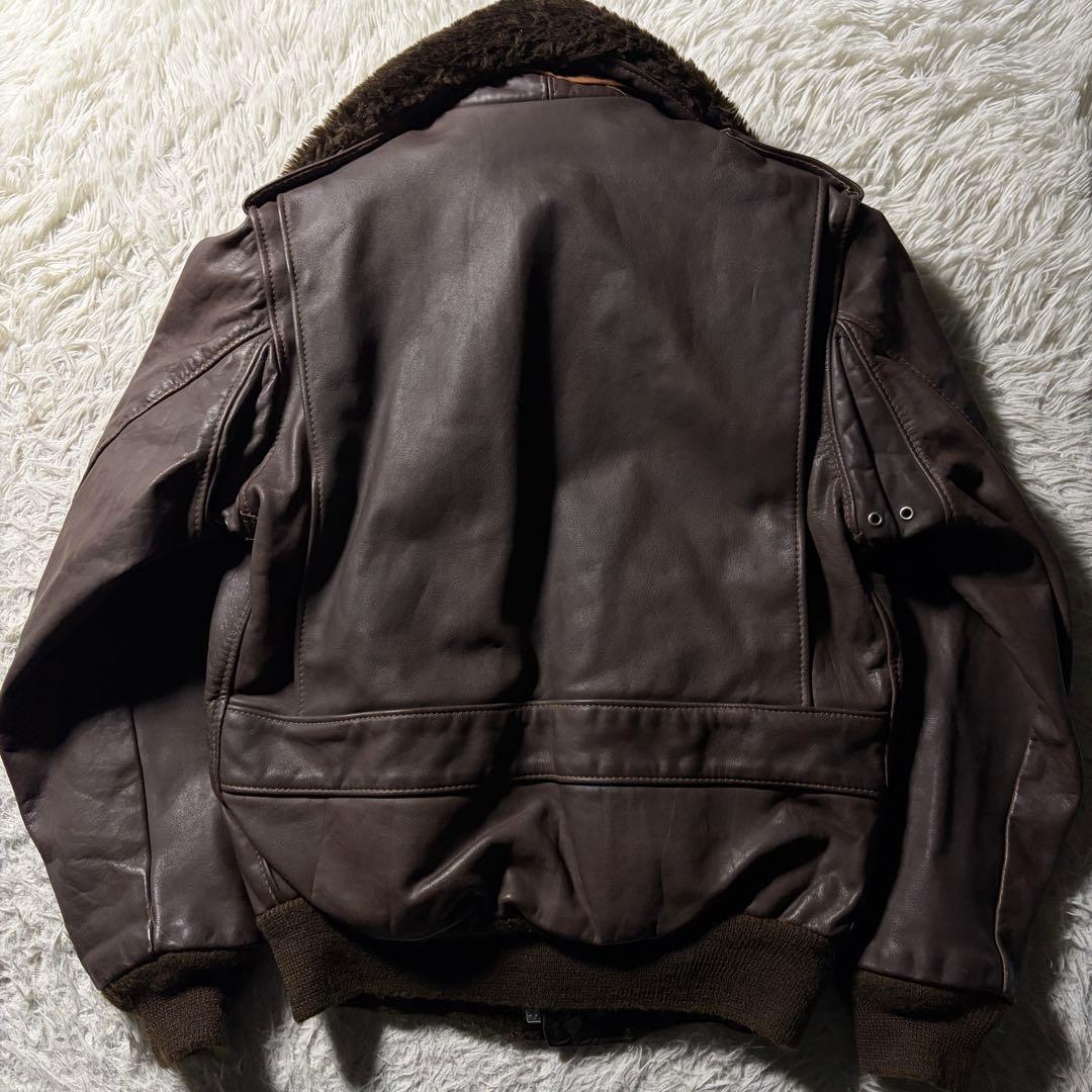 【米国製】schott フライトジャケット　 G-1 襟ボア　ブラウン　38