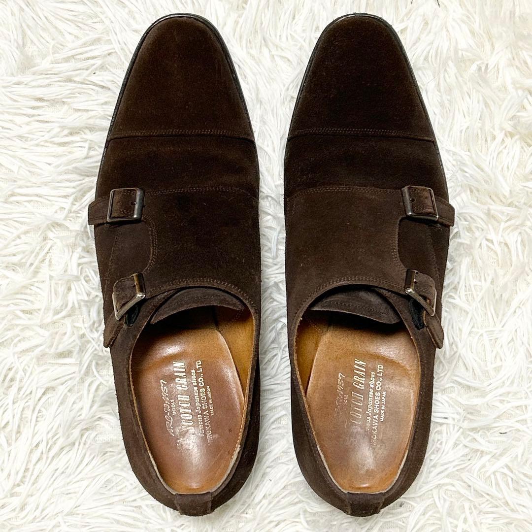 ✨良品✨SCOTCH GRAIN F-910ダブルモンク ブラウン レザー25㎝