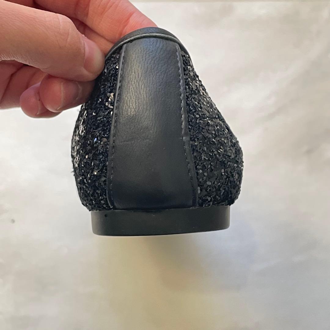 美品！ケイトスペード　グリッターパンプス　バレエシューズ　ブラック